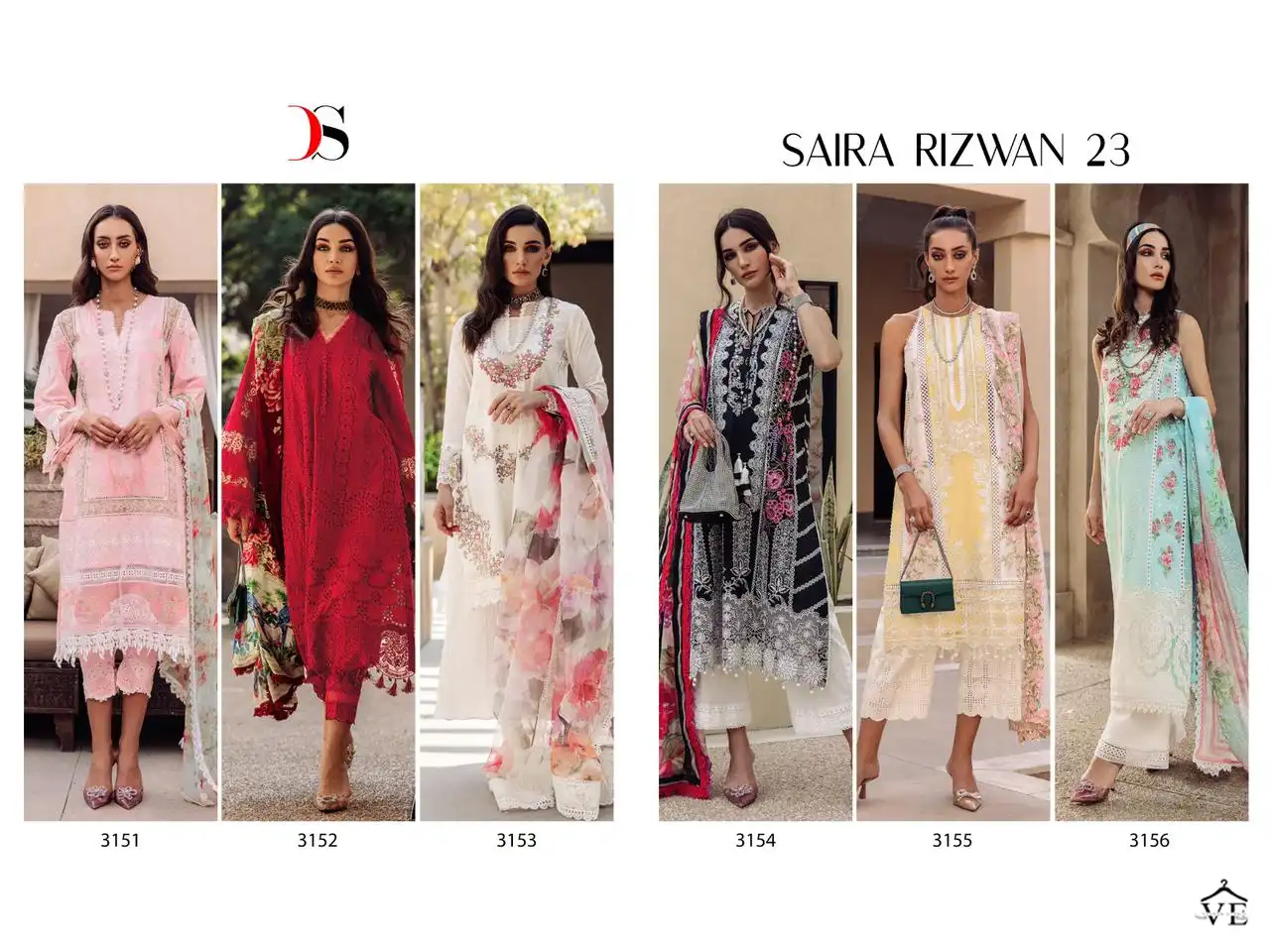Deepsy Saira Rizwan Lawn-23 Pure Cambric Cotton Wholesale Pakistani Suit Catalog — Wholesale Salwar Suits, MPA wholesale from Surat — view 7