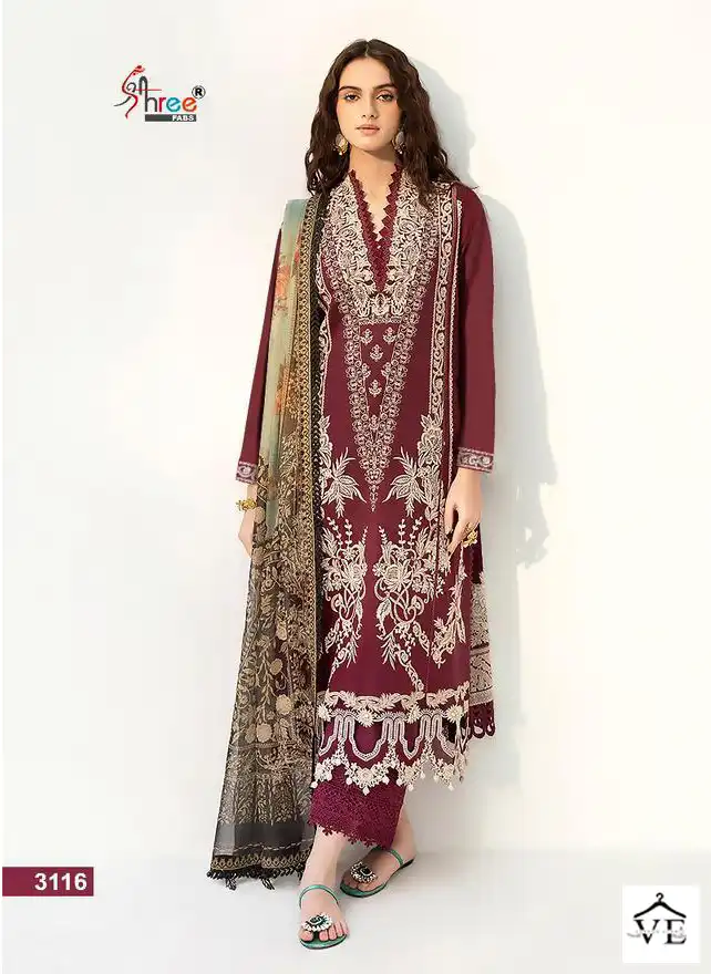 Shree Fabs Sana Safinaz Embroidered Lawn Dupatta Vol-02 Pure Lawn Cotton Wholesale Pakistani Suit Catalog — Wholesale Salwar Suits, MPA wholesale from Surat - Gallery Image 5