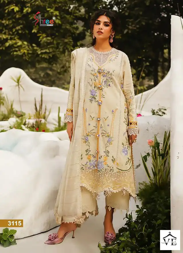Shree Fabs Sana Safinaz Embroidered Lawn Dupatta Vol-02 Pure Lawn Cotton Wholesale Pakistani Suit Catalog — Wholesale Salwar Suits, MPA wholesale from Surat - Gallery Image 2