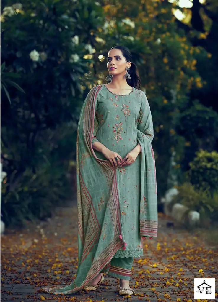 Jayvijay Savera Pure Linen Wholesale Salwar Suit Catalog — Wholesale Salwar Suits, MPA wholesale from Surat - Gallery Image 3
