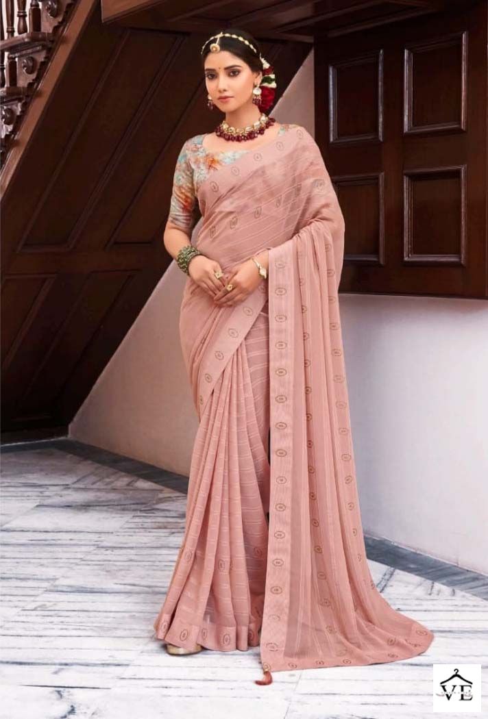 Right Women Savera Pure Georgate Wholesale Sarees Catalog — Wholesale Sarees, MPA wholesale from Surat - Gallery Image 4