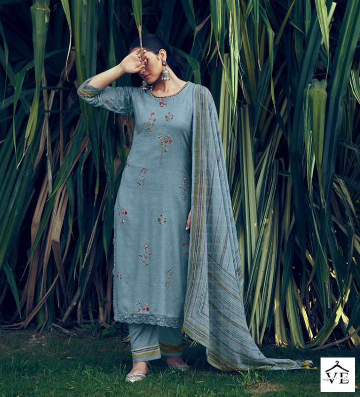 Jayvijay Savera Pure Linen Wholesale Designer Salwar Suit Catalog — Wholesale Salwar Suits, MPA wholesale from Surat - Gallery Image 7