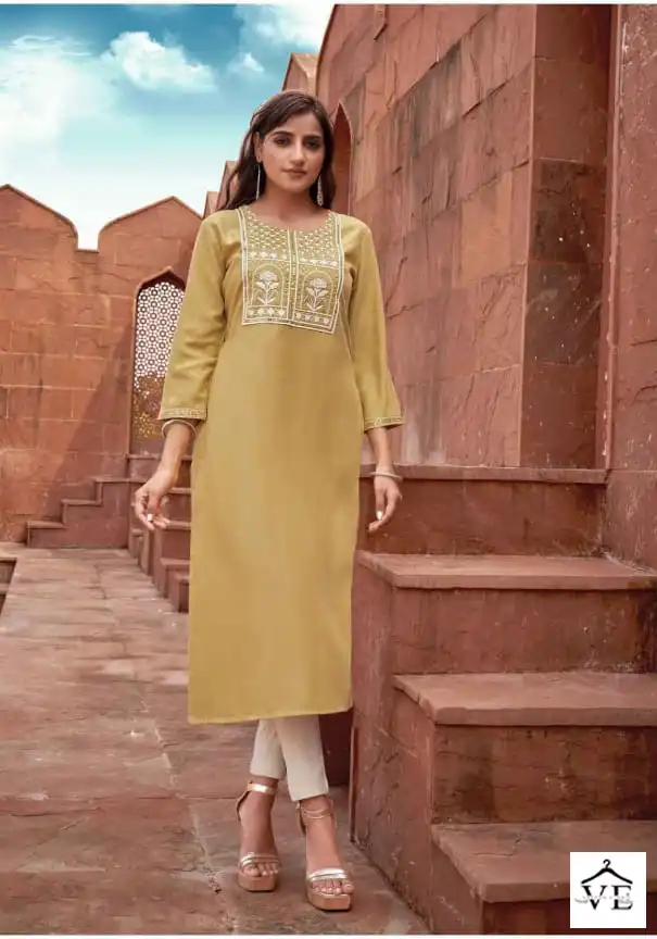 Kalaroop Seagull Vol 5 Fancy Reyon Wholesale Kurtis Catalog — Wholesale Kurtis, MPA wholesale from Surat - Gallery Image 3