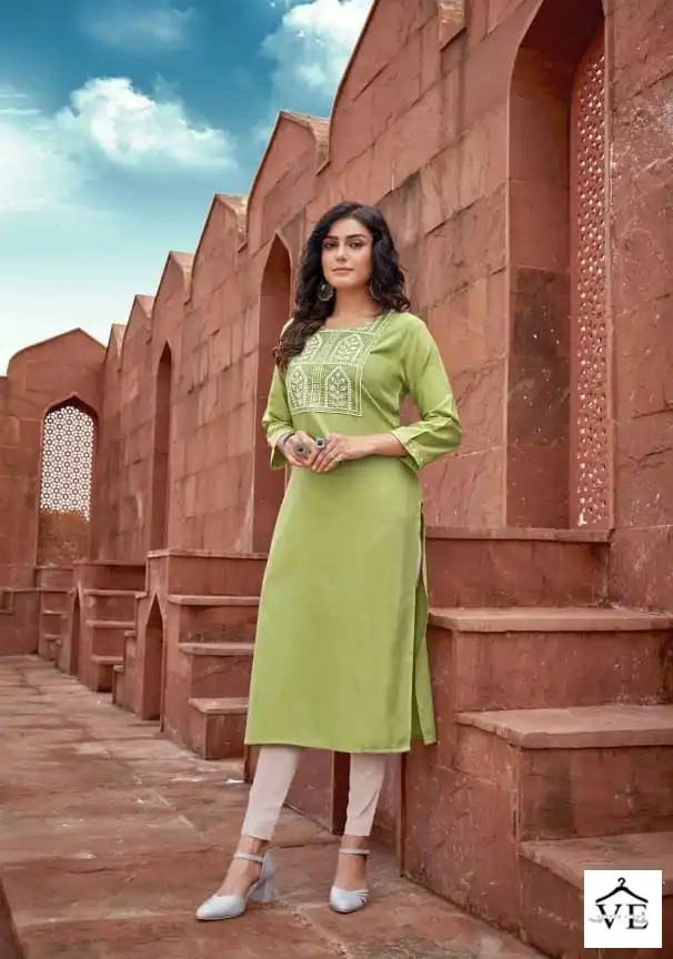 Kalaroop Seagull Vol 5 Fancy Reyon Wholesale Kurtis Catalog — Wholesale Kurtis, MPA wholesale from Surat - Gallery Image 6