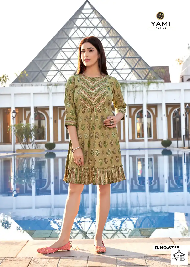 Yami Sense Muslin Discharge Print Wholesale Tunic Catalog — Wholesale Kurtis, MPA wholesale from Surat - Gallery Image 5