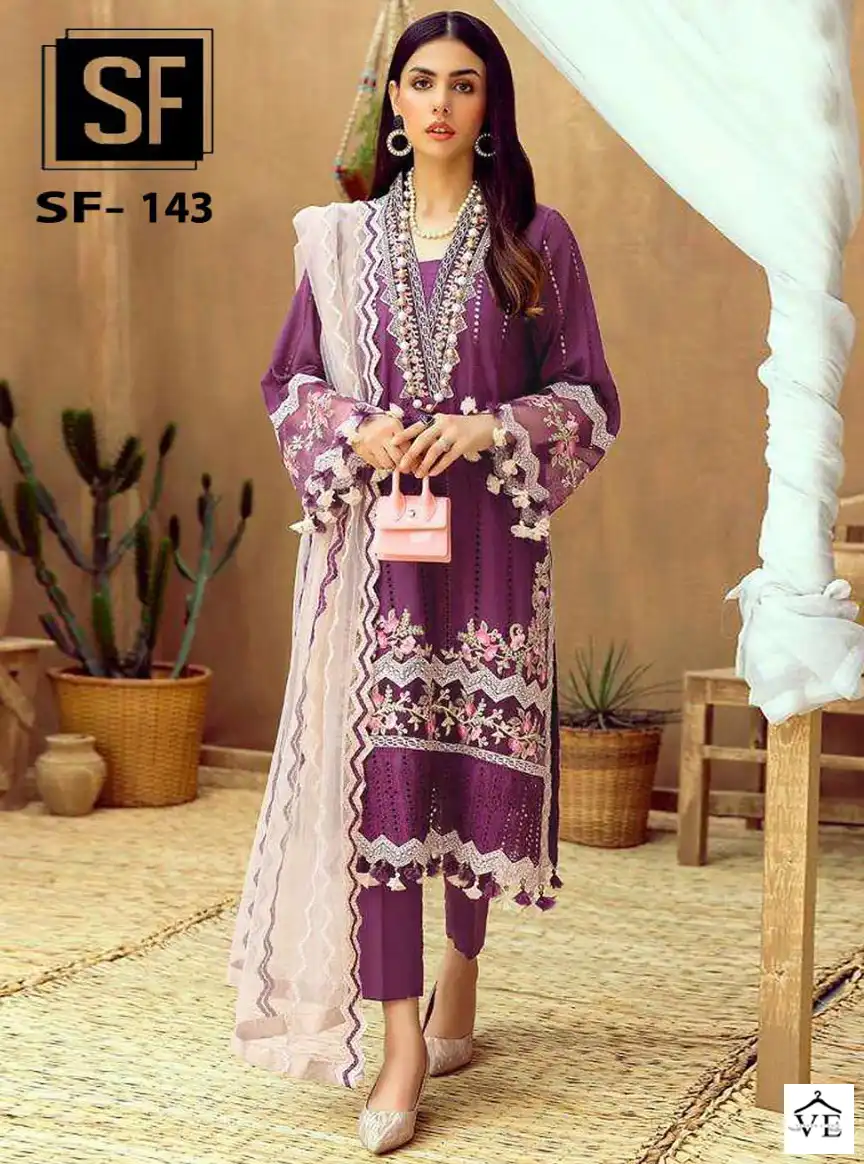 Vardan Ethnic Sf 143 Cambric Cotton Wholesale Pakistani Salwar Suit Catalog — Wholesale Salwar Suits, MPA wholesale from Surat — view 1