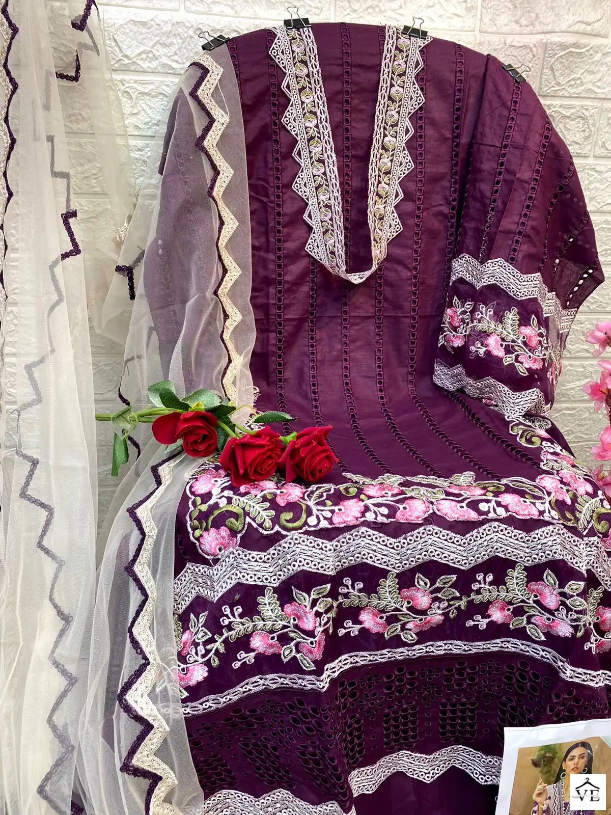 Vardan Ethnic Sf 143 Cambric Cotton Wholesale Pakistani Salwar Suit Catalog — Wholesale Salwar Suits, MPA wholesale from Surat — view 5