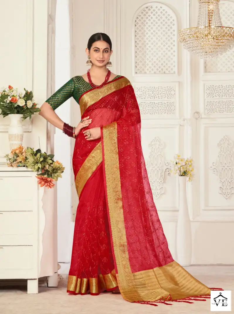Pankh Shagun Vol-1 Organza Wholesale Saree Catalog — Wholesale Sarees, MPA wholesale from Surat - Gallery Image 9