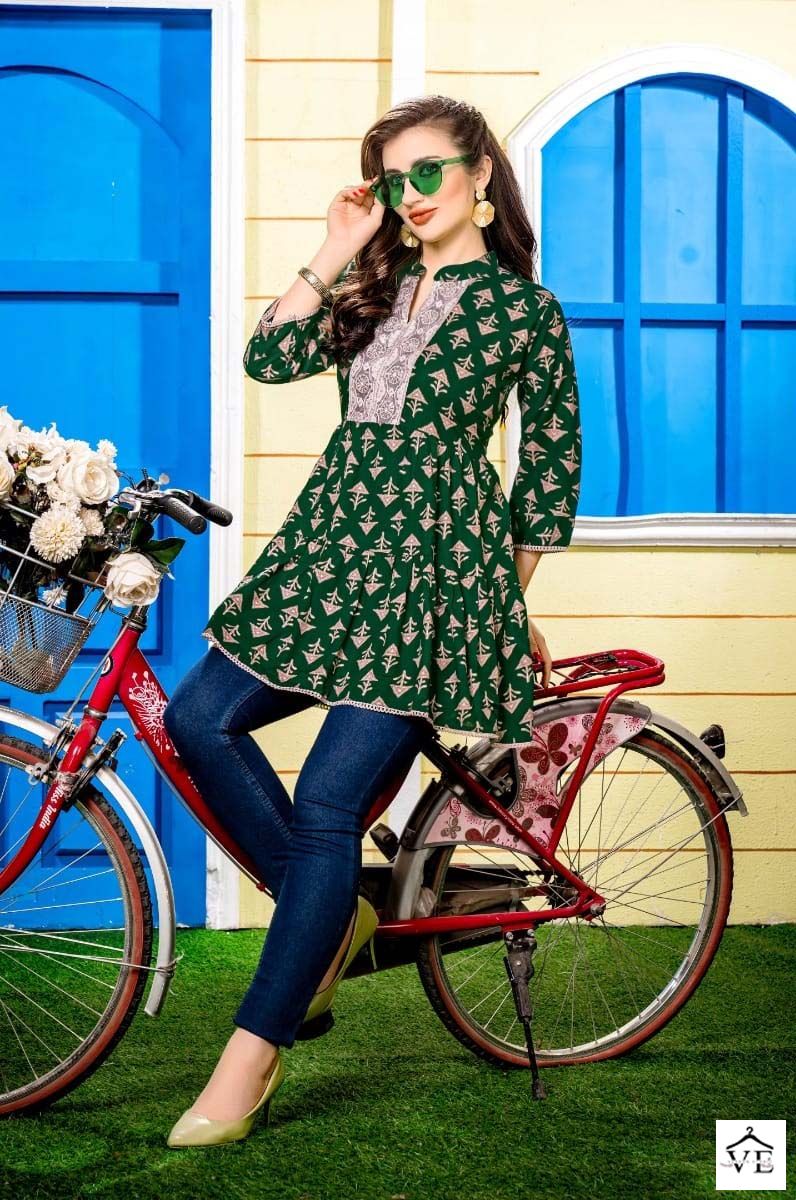 Hirwa Shefali Vol 2 Heavy Rayon Wholesale Kurti Catalog — Wholesale Kurtis, MPA wholesale from Surat - Gallery Image 8