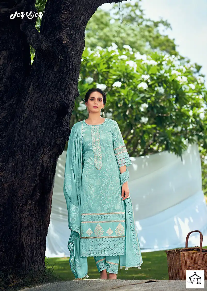 Jay Vijay Shehnaaz Vol-2 Pure Cotton Wholesale Salwar Suit Catalog — Wholesale Salwar Suits, MPA wholesale from Surat - Gallery Image 4