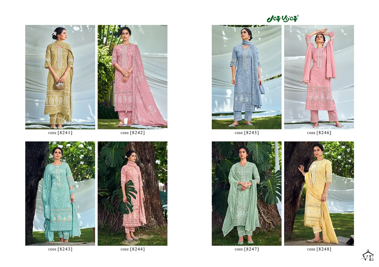 Jay Vijay Shehnaaz Vol-2 Pure Cotton Wholesale Salwar Suit Catalog — Wholesale Salwar Suits, MPA wholesale from Surat — view 8