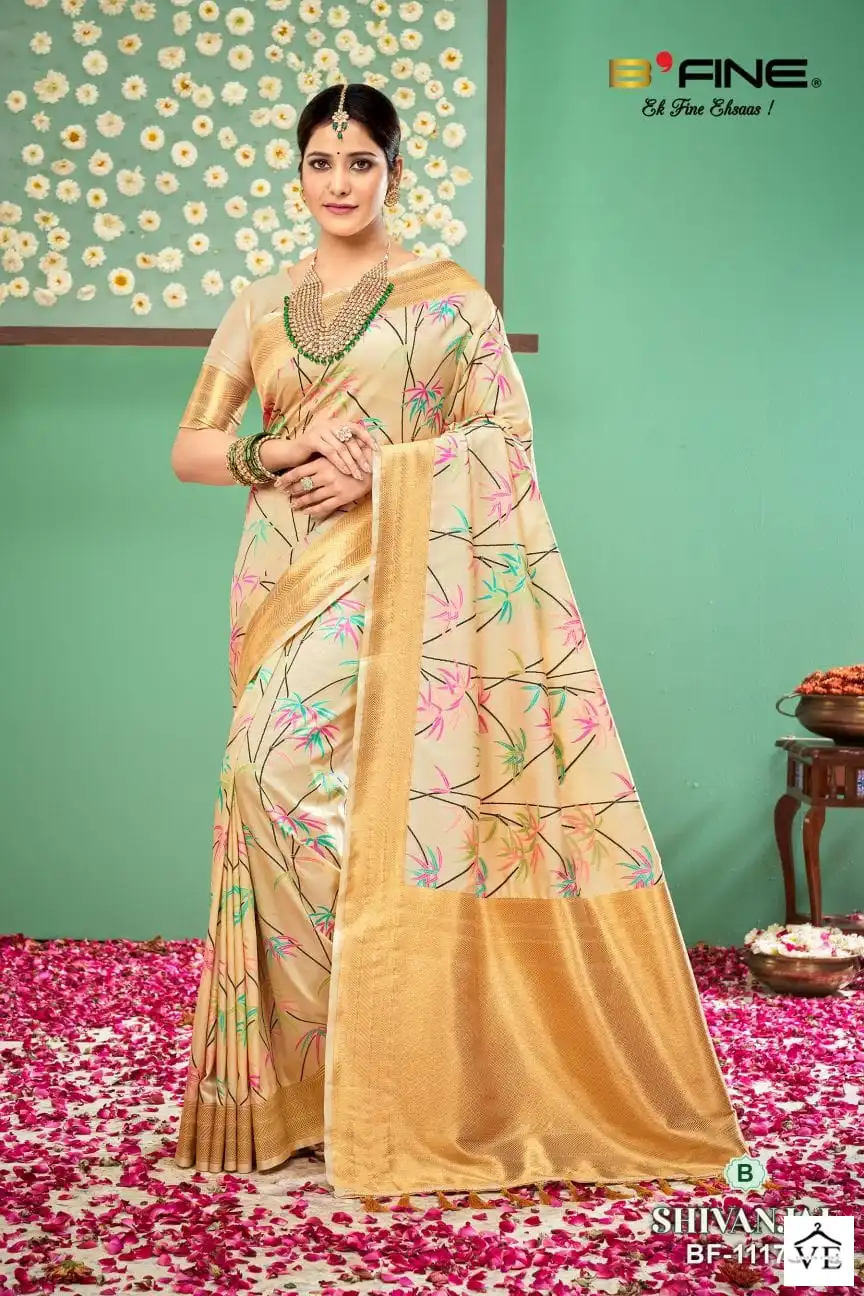 B Fine Shivaanjal Silk Wholesale Saree Catalog — Wholesale Sarees, MPA wholesale from Surat — view 3