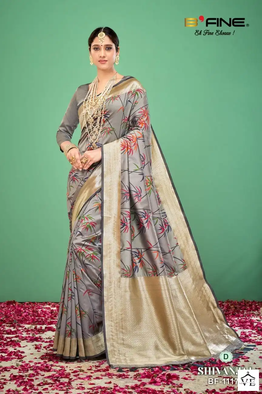 B Fine Shivaanjal Silk Wholesale Saree Catalog — Wholesale Sarees, MPA wholesale from Surat — view 4