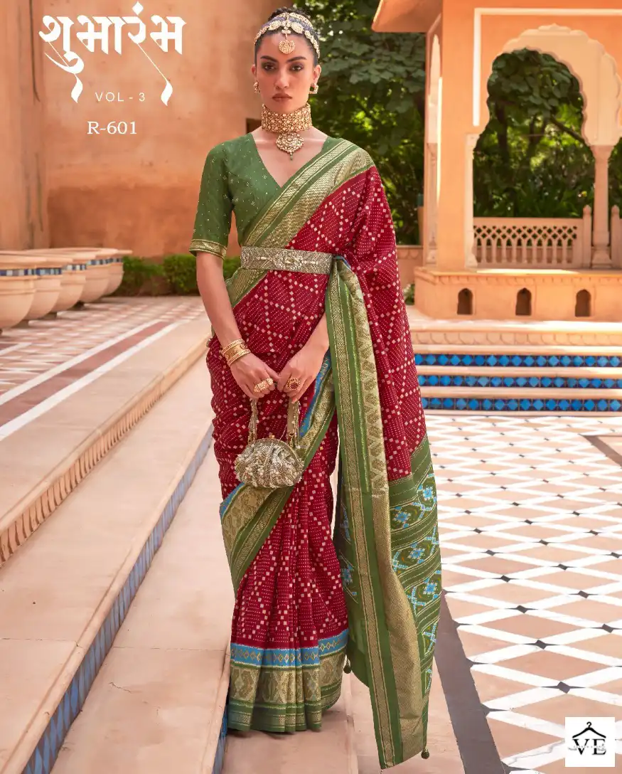 Rewaa Shubharambh Vol 3 Smooth Patola Silk Wholesale Sarees Catalog