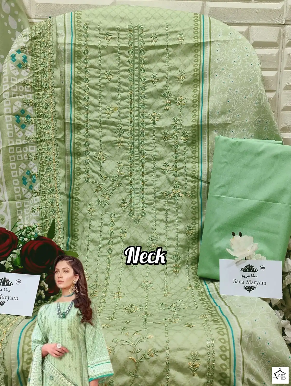 Sana Maryam Sm-137 Lawn Cotton Wholesale Pakistani Suit Catalog — Wholesale Salwar Suits, MPA wholesale from Surat - Gallery Image 3
