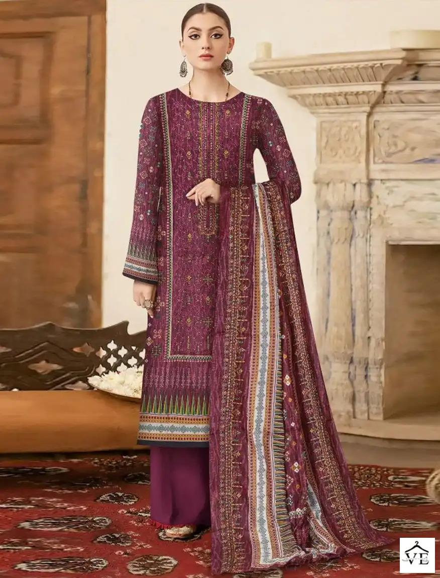 Sana Maryam Sm150 Semi Lawn Wholesale Pakistani Salwar Suit Catalog — Wholesale Salwar Suits, MPA wholesale from Surat — view 1