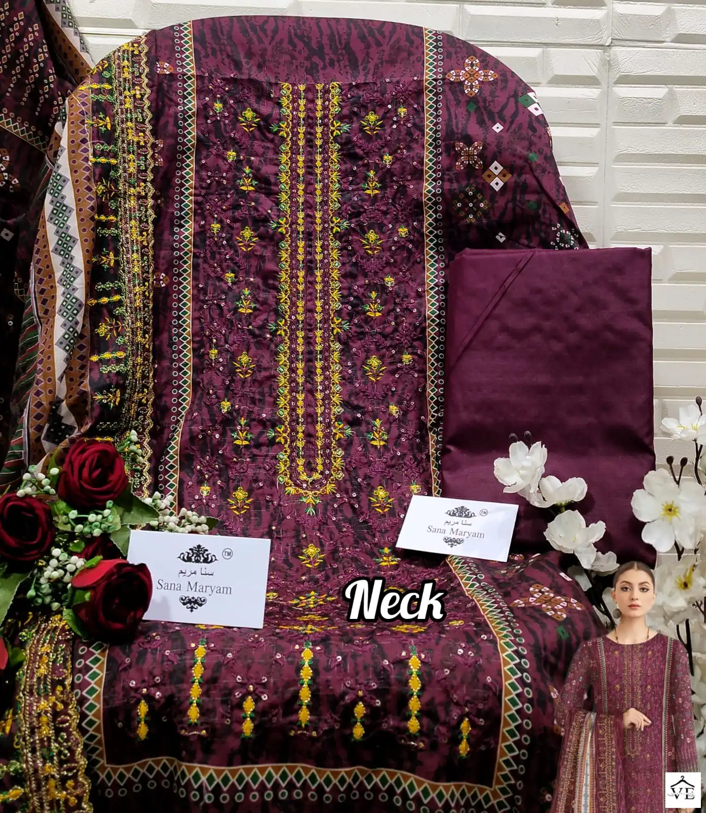 Sana Maryam Sm150 Semi Lawn Wholesale Pakistani Salwar Suit Catalog — Wholesale Salwar Suits, MPA wholesale from Surat - Gallery Image 2