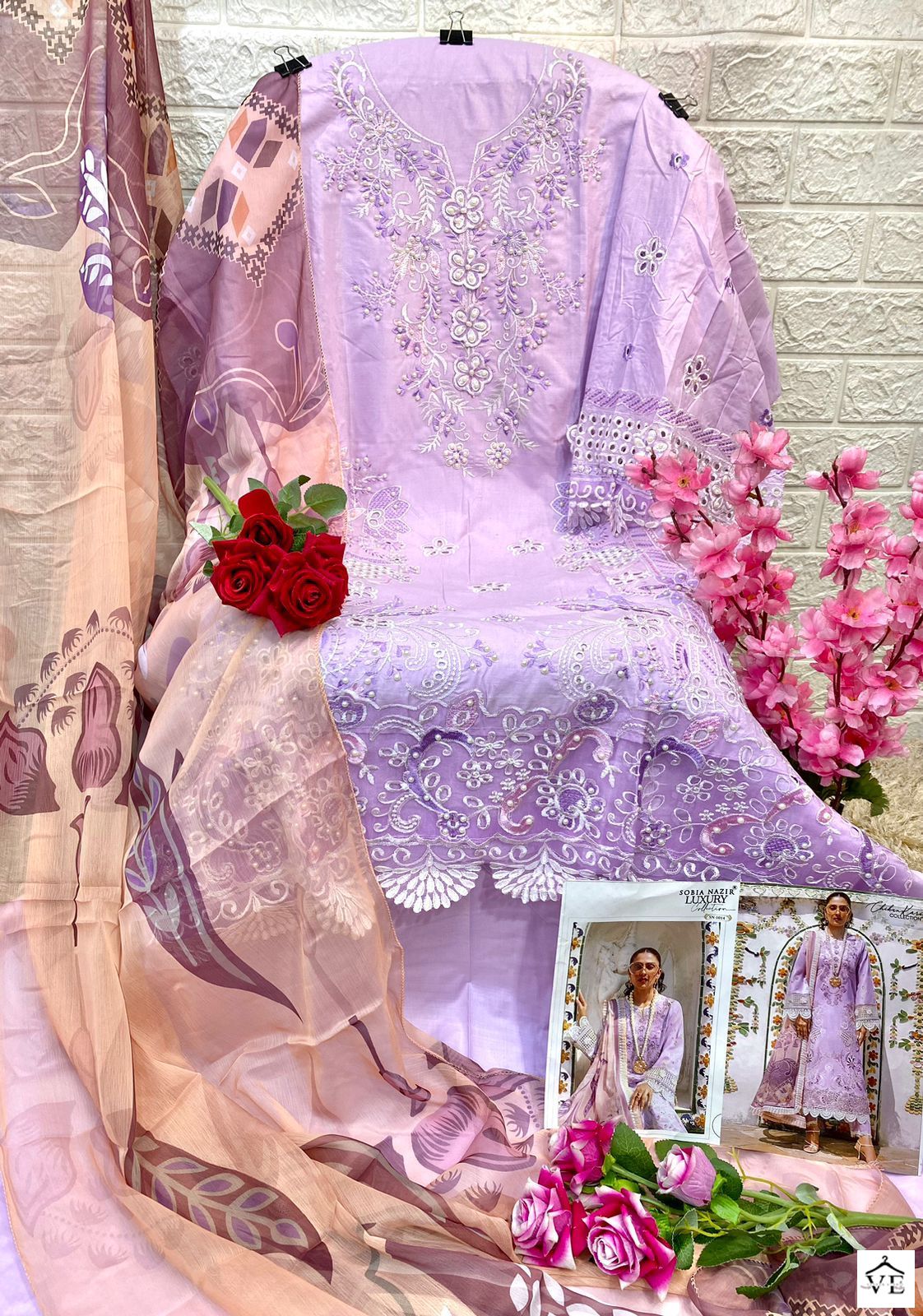 Vardan Ethnic Sn 1014 Lawn Wholesale Pakistani Salwar Suit Catalog — Wholesale Salwar Suits, MPA wholesale from Surat - Gallery Image 2
