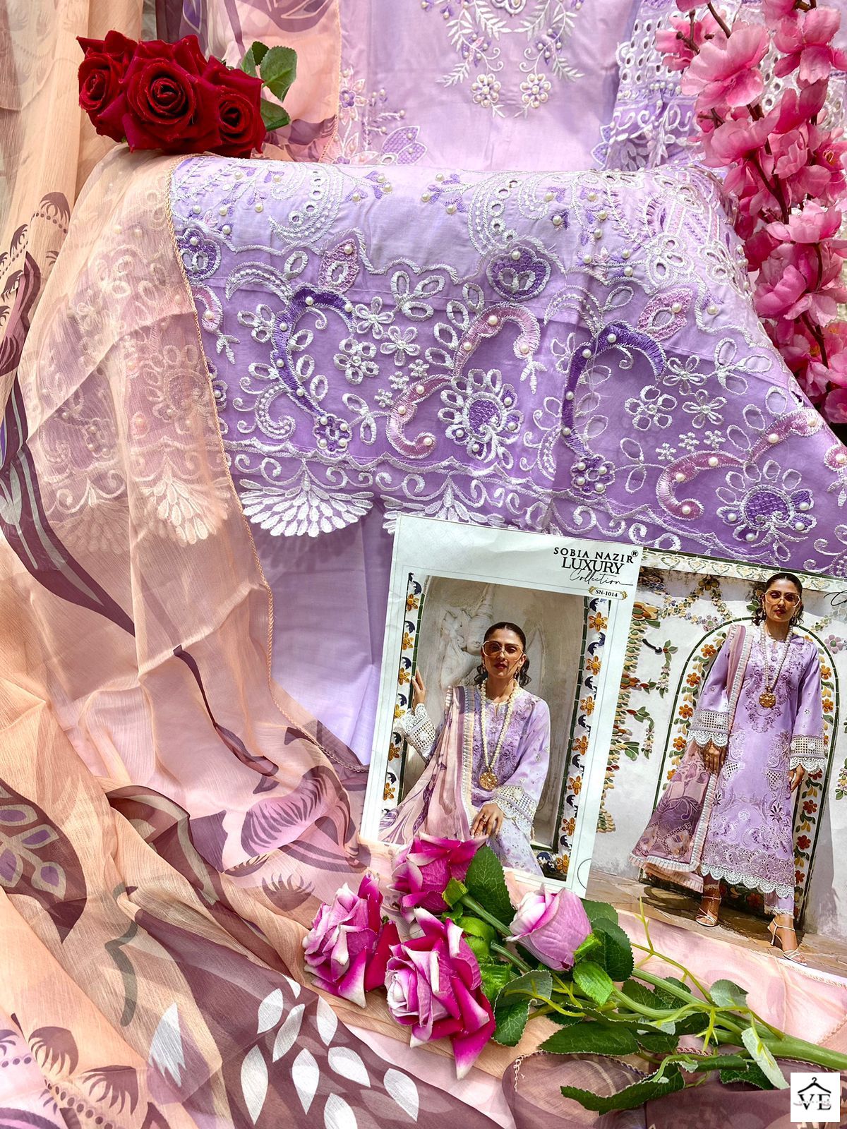 Vardan Ethnic Sn 1014 Lawn Wholesale Pakistani Salwar Suit Catalog — Wholesale Salwar Suits, MPA wholesale from Surat - Gallery Image 4