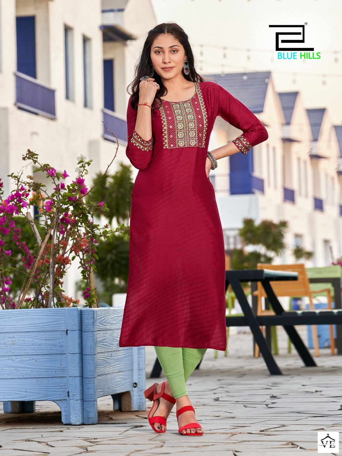 Blue Hills Solid Vol 15 Rayon Wholesale Kurti Catalog — Wholesale Kurtis, MPA wholesale from Surat - Gallery Image 6