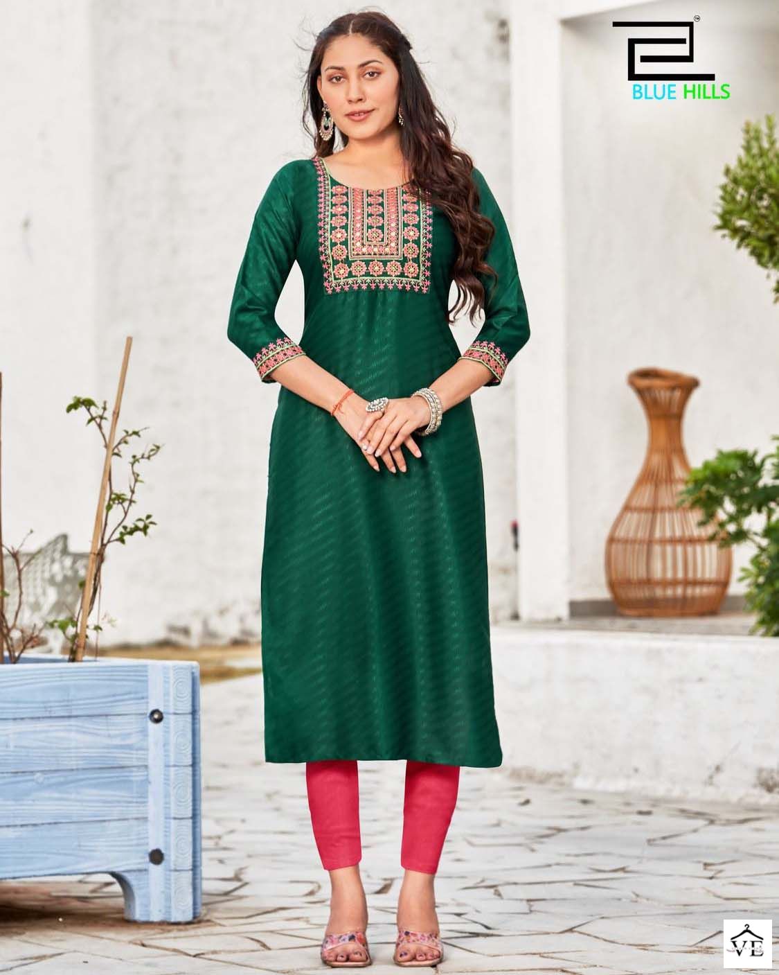 Blue Hills Solid Vol 15 Rayon Wholesale Kurti Catalog — Wholesale Kurtis, MPA wholesale from Surat — view 1
