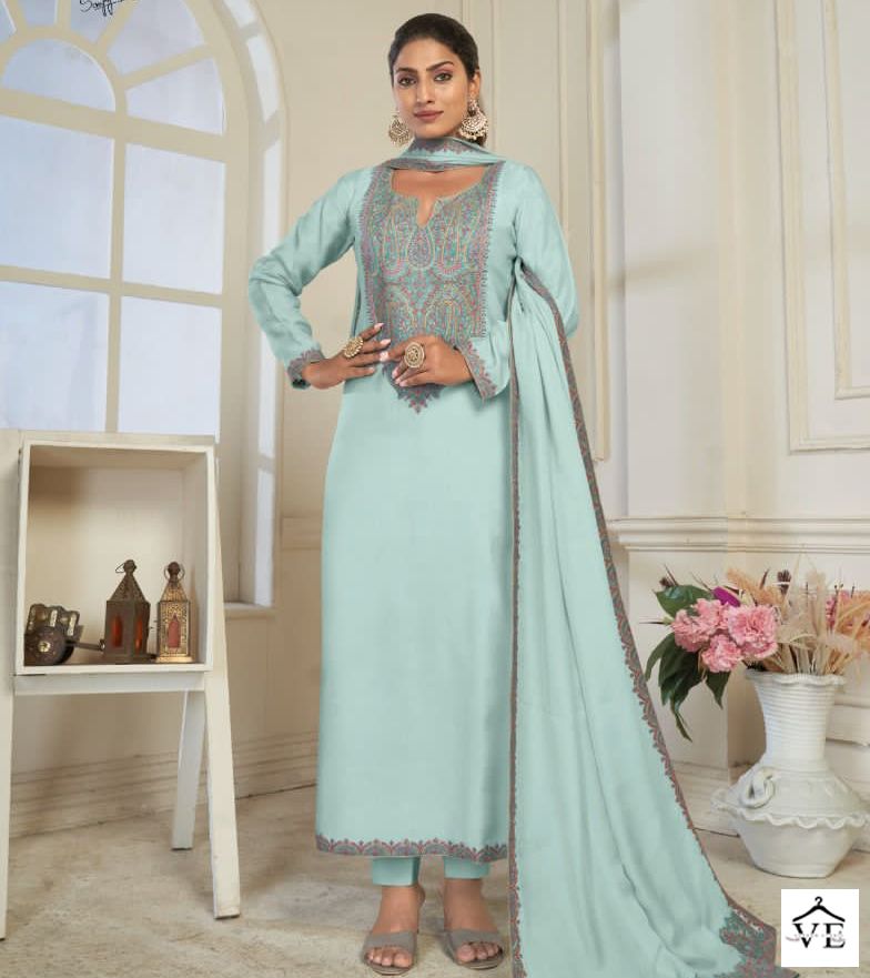 Vardan Ethnic Sozni Vol 5 Puer Bambarg Muslin Wholesale Designer Salwar Suit Catalog — Wholesale Salwar Suits, MPA wholesale from Surat — view 1