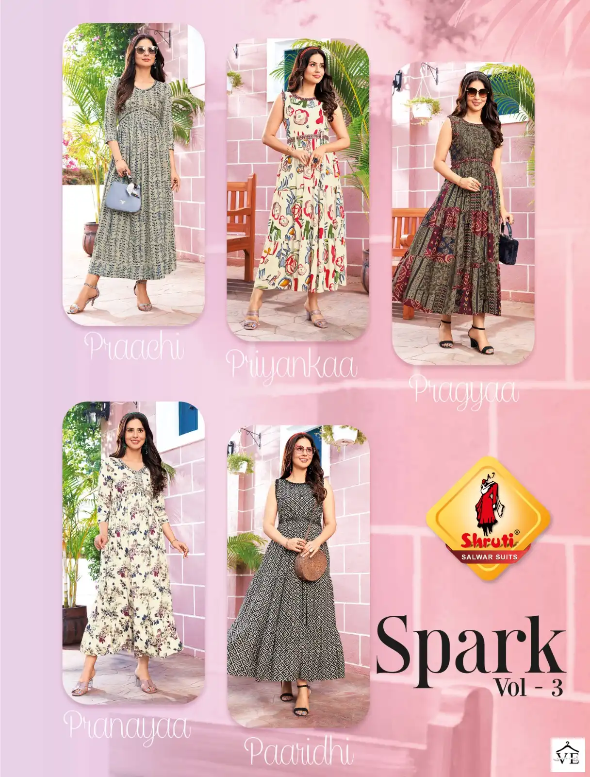 Shruti Spark Vol 3 Heavy 18 Kg Rayon Wholesale Long Kurtis Catalog — Wholesale Kurtis, MPA wholesale from Surat — view 6