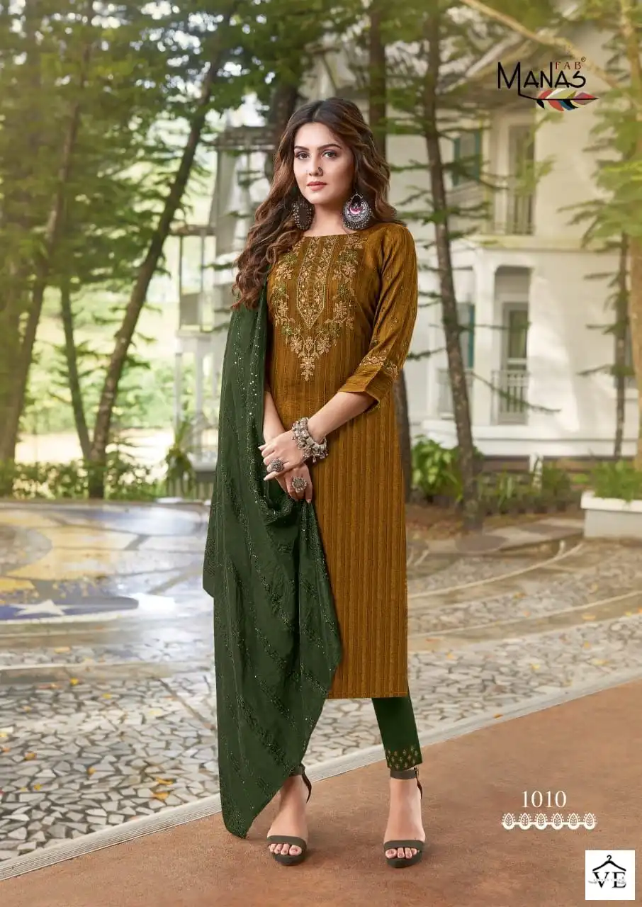 Manas Sparkle Vol 2 Chinnon Weaving Wholesale Readymade Salwar Suit Catalog — Wholesale Salwar Suits, MPA wholesale from Surat - Gallery Image 2