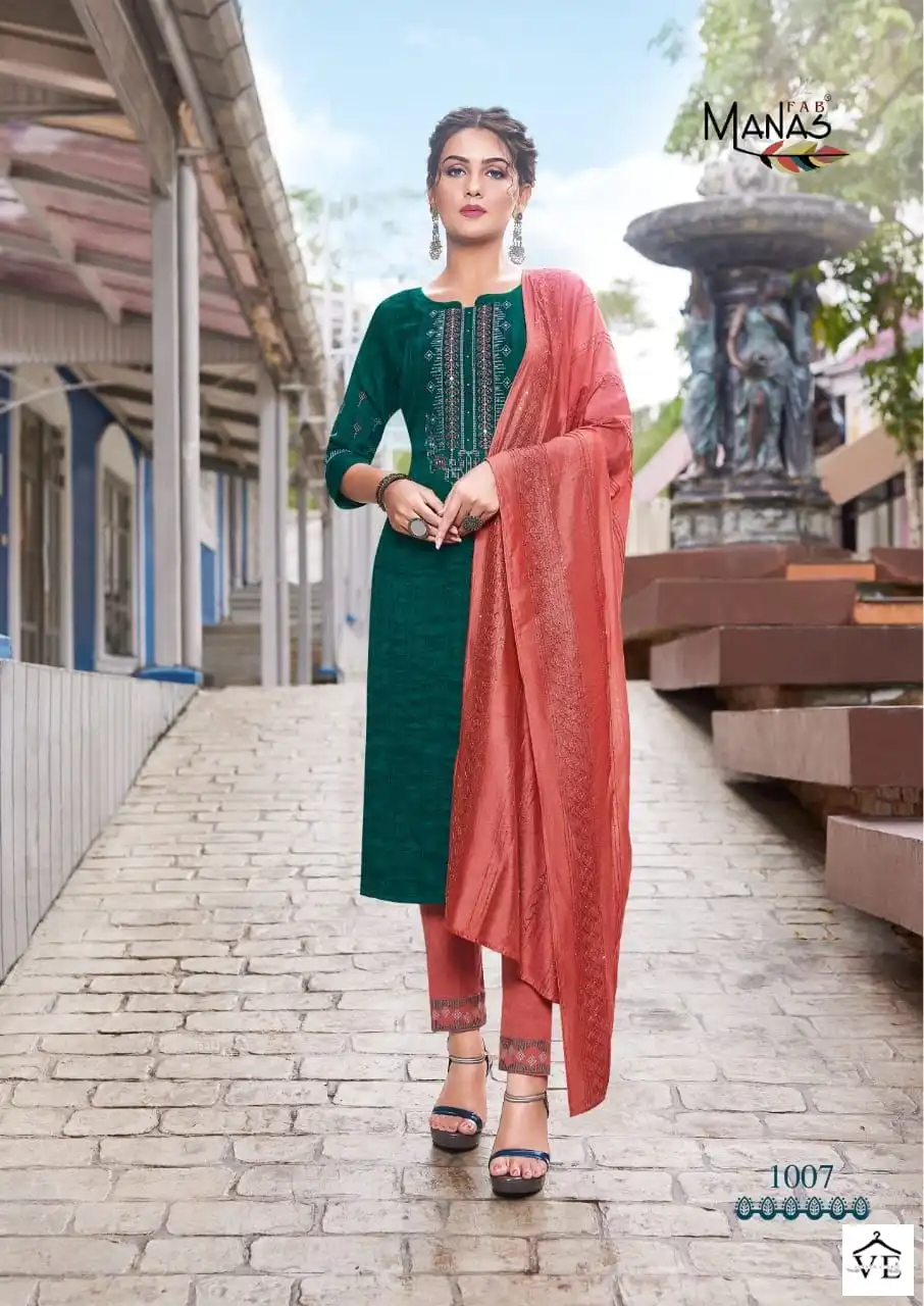 Manas Sparkle Vol 2 Chinnon Weaving Wholesale Readymade Salwar Suit Catalog — Wholesale Salwar Suits, MPA wholesale from Surat - Gallery Image 5