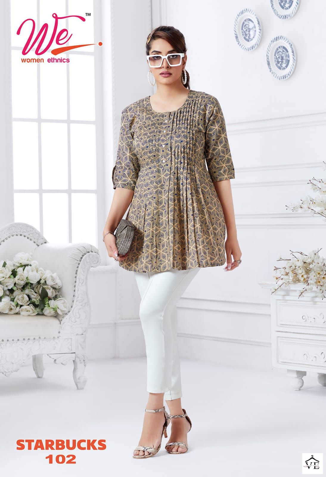 Vardan Ethnic Starbucks Pure Cotton Wholesale Kurtis Catalog — Wholesale Kurtis, MPA wholesale from Surat — view 3