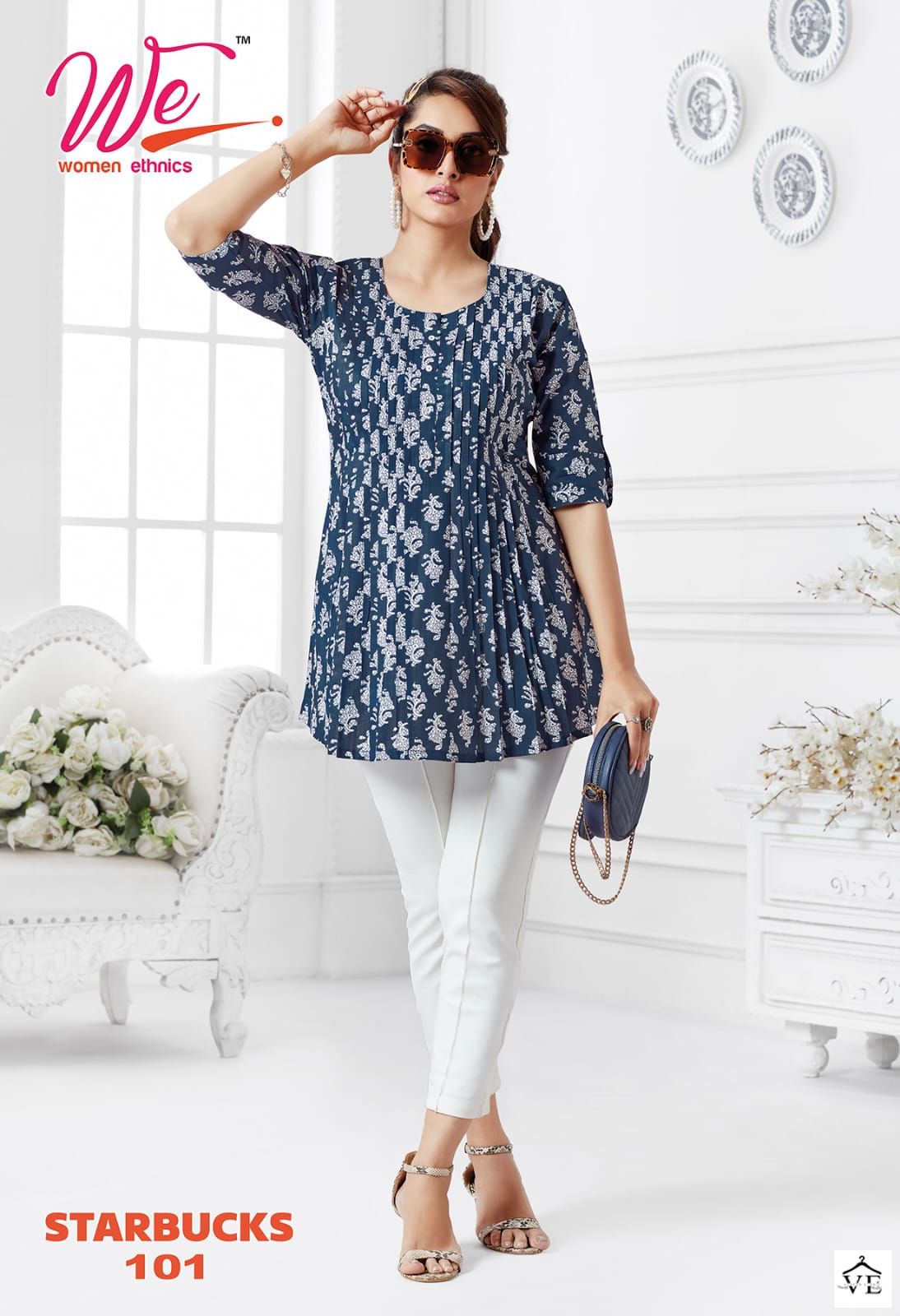 Vardan Ethnic Starbucks Pure Cotton Wholesale Kurtis Catalog — Wholesale Kurtis, MPA wholesale from Surat — view 4