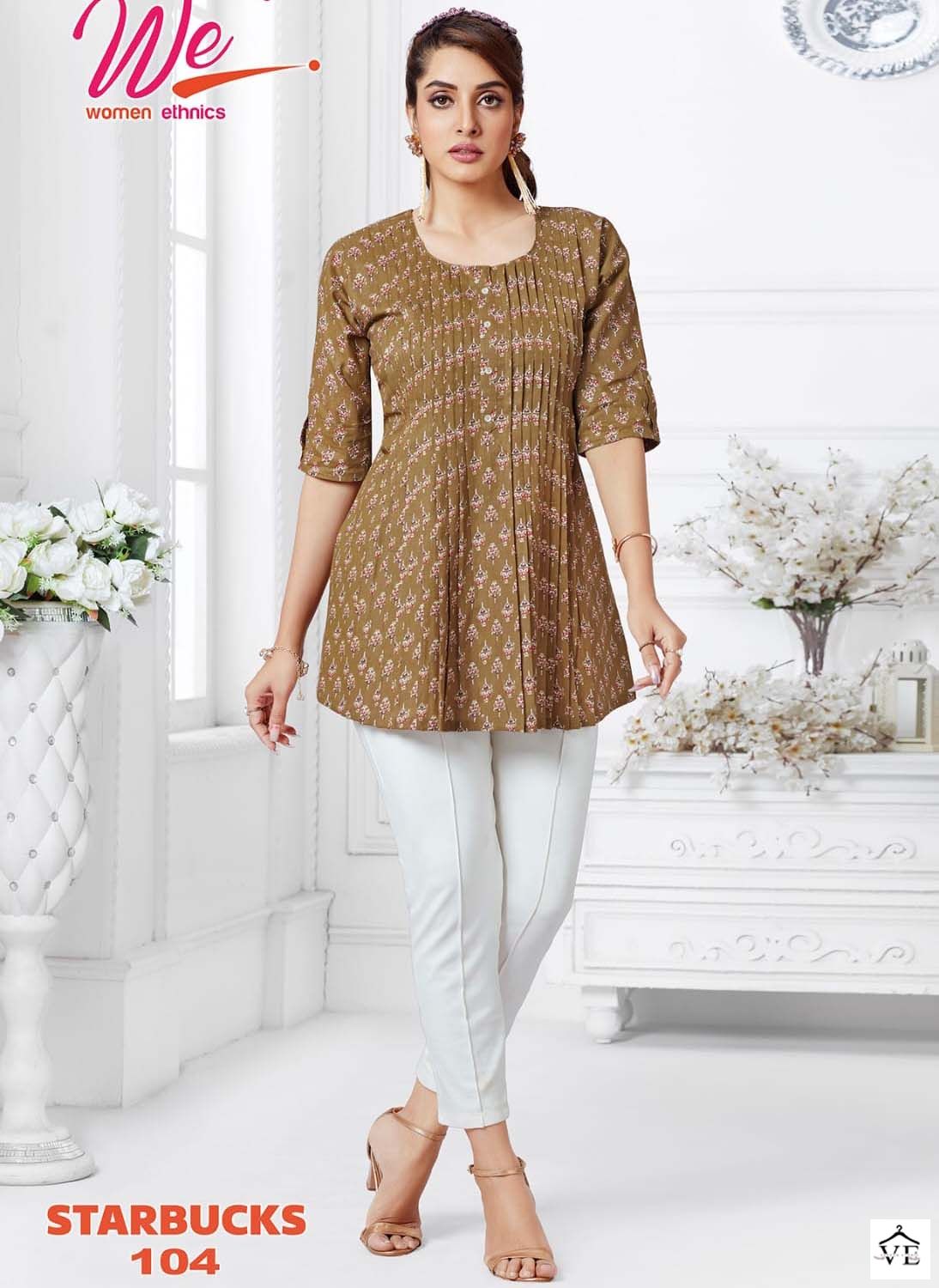 Vardan Ethnic Starbucks Pure Cotton Wholesale Kurtis Catalog — Wholesale Kurtis, MPA wholesale from Surat — view 5
