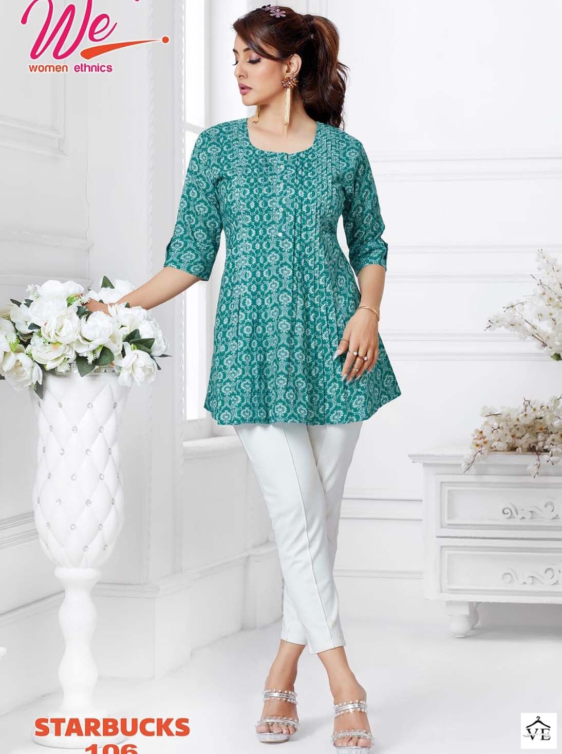 Vardan Ethnic Starbucks Pure Cotton Wholesale Kurtis Catalog — Wholesale Kurtis, MPA wholesale from Surat — view 1