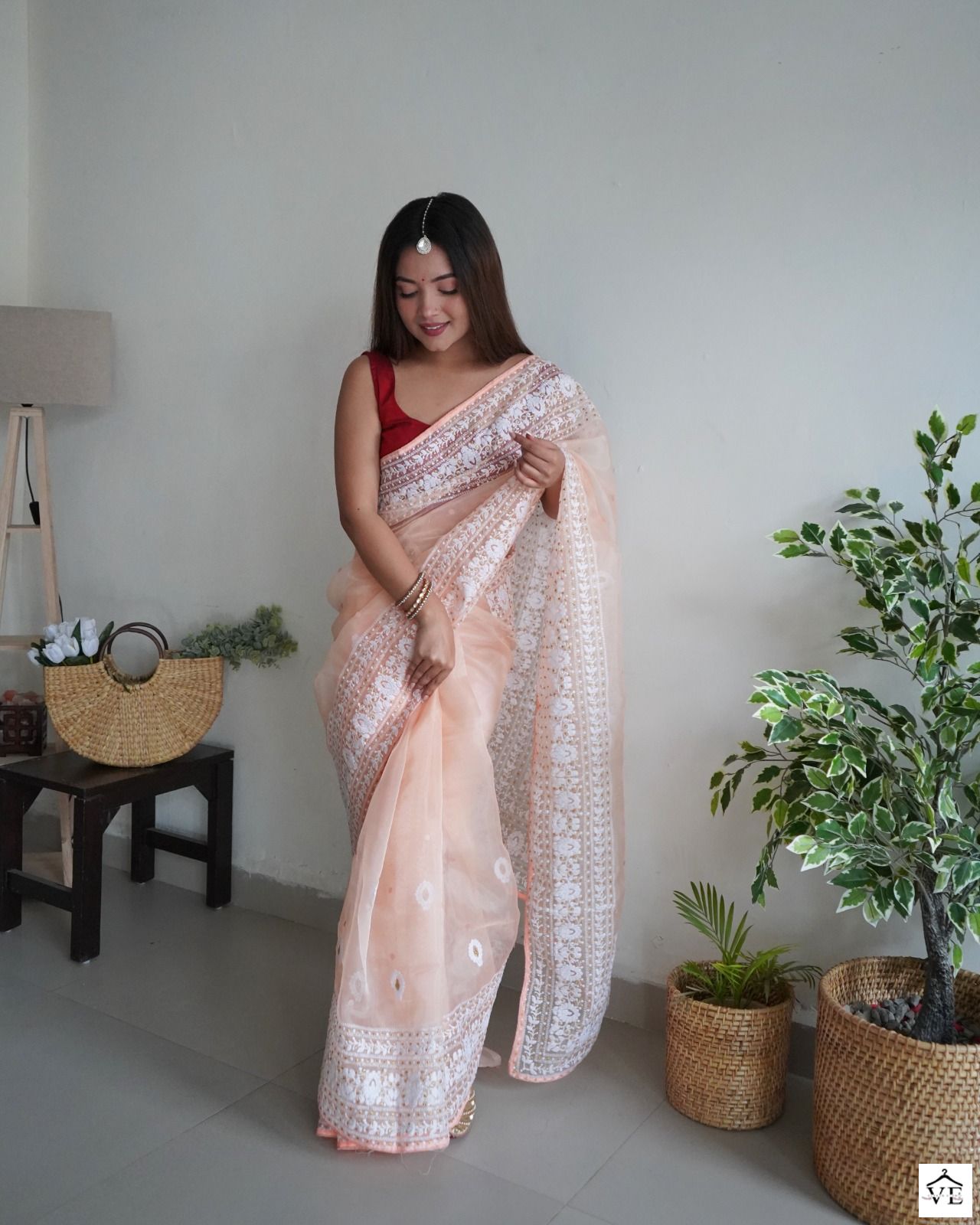 Shree Trends Stella Organza Wholesale Party Wear Saree Catalog — Wholesale Sarees, MPA wholesale from Surat — view 3