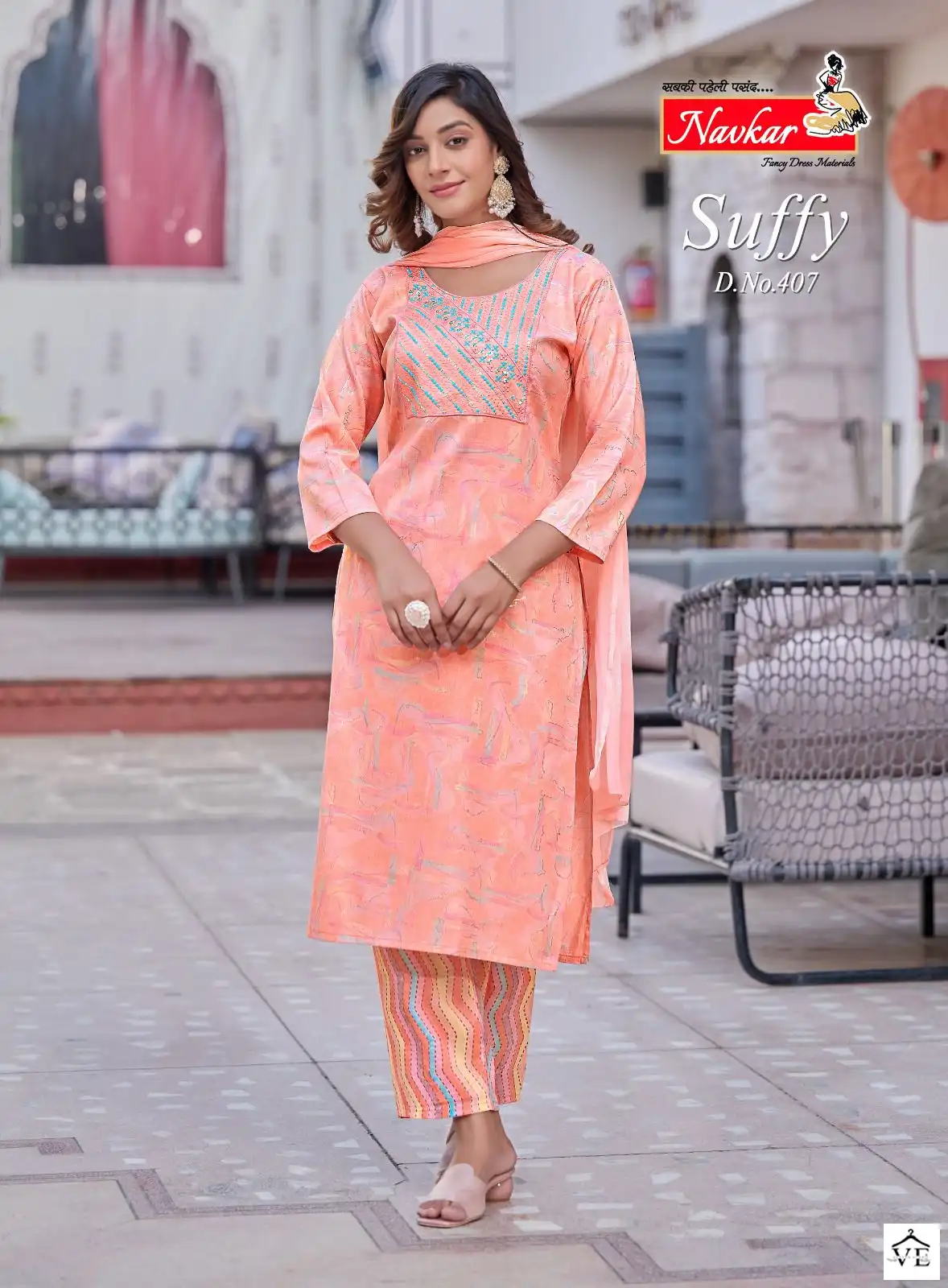 Navkar Suffy Vol 4 Rayon Foil Print Wholesale Readymade Salwar Suit Catalog — Wholesale Salwar Suits, MPA wholesale from Surat - Gallery Image 2