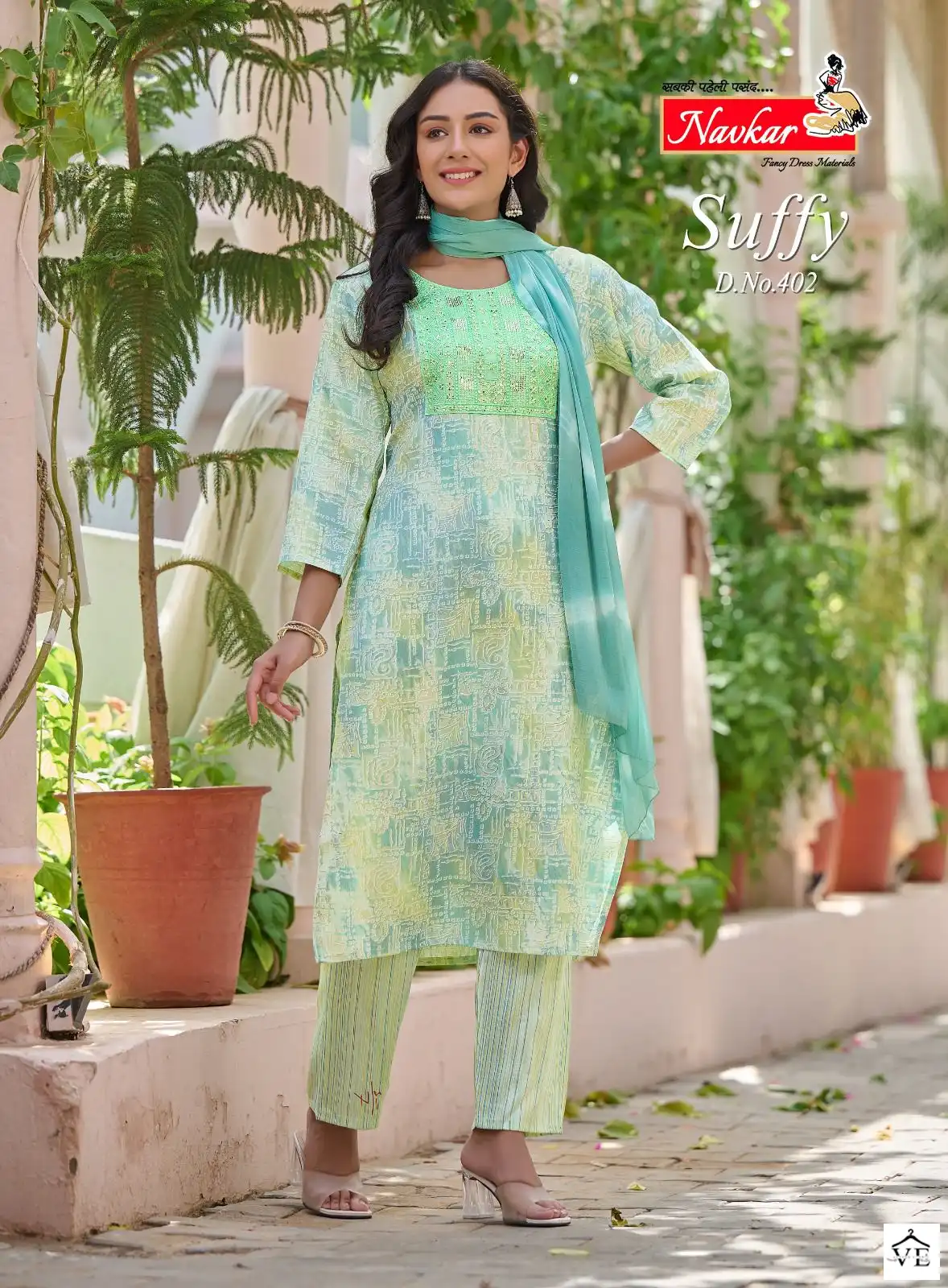 Navkar Suffy Vol 4 Rayon Foil Print Wholesale Readymade Salwar Suit Catalog — Wholesale Salwar Suits, MPA wholesale from Surat - Gallery Image 4