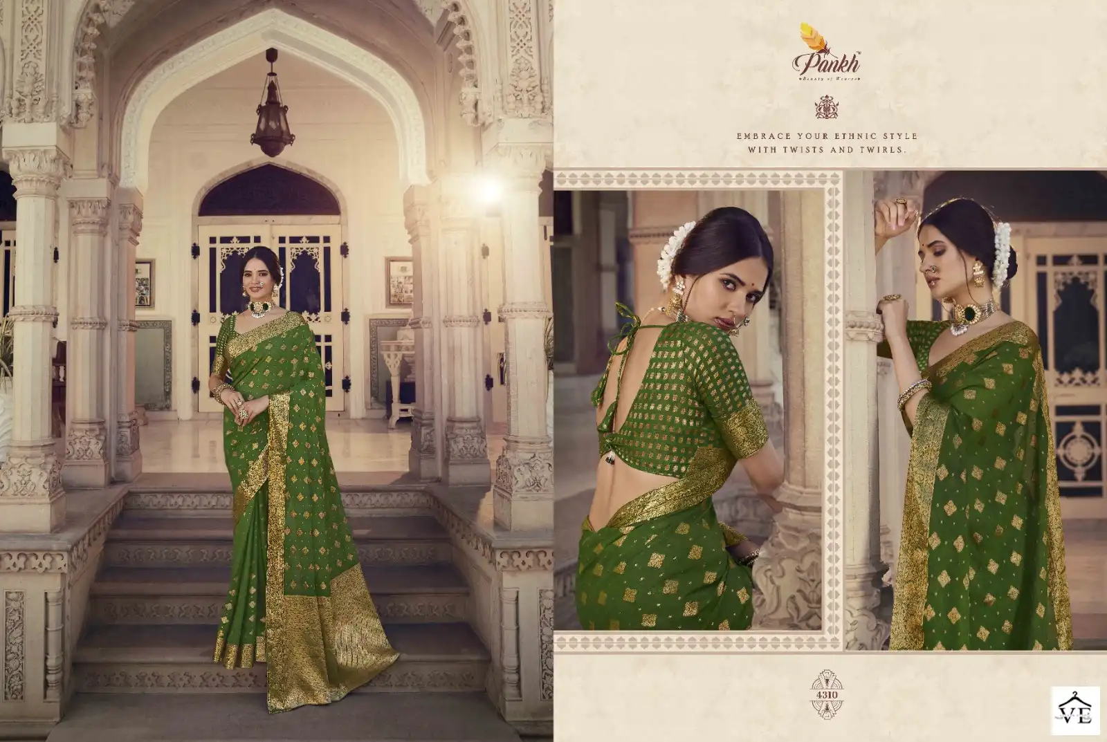 Pankh Suhagan Silk Vol 1 Chinon Wholesale Sarees Catalog - Image 10