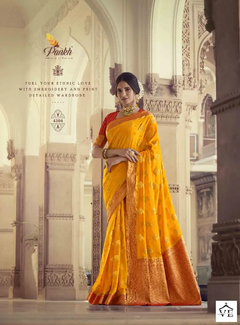 Pankh Suhagan Silk Vol 1 Chinon Wholesale Sarees Catalog - Image 4