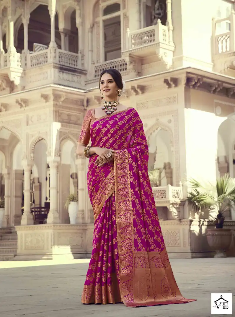 Pankh Suhagan Silk Vol 1 Chinon Wholesale Sarees Catalog - Image 9