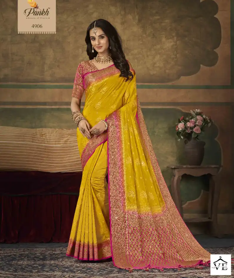 Pankh Sumitra Silk Dola Silk Wholesale Saree Catalog - Image 6