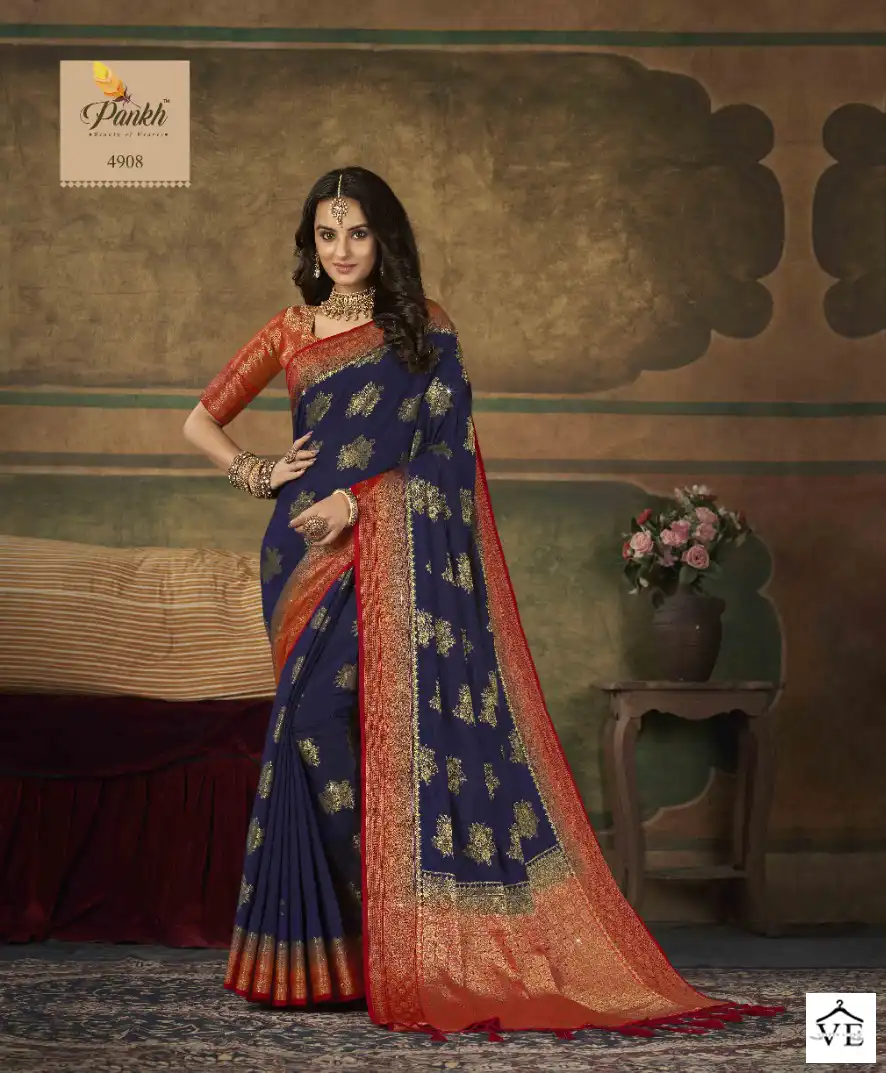 Pankh Sumitra Silk Dola Silk Wholesale Saree Catalog - Image 8