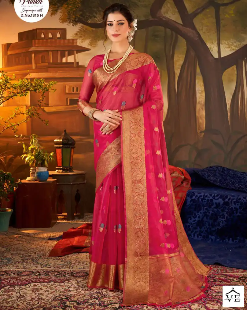 Pankh Supriya Silk Vol 1 Organza Silk Wholesale Sarees Catalog
