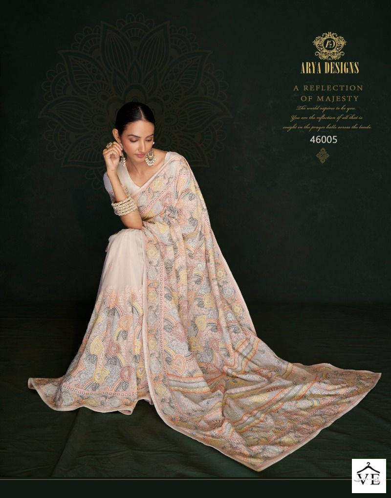 Arya Swarna Vol 5 Georgette Wholesale Designer Saree Catalog — Wholesale Sarees, MPA wholesale from Surat - Gallery Image 7