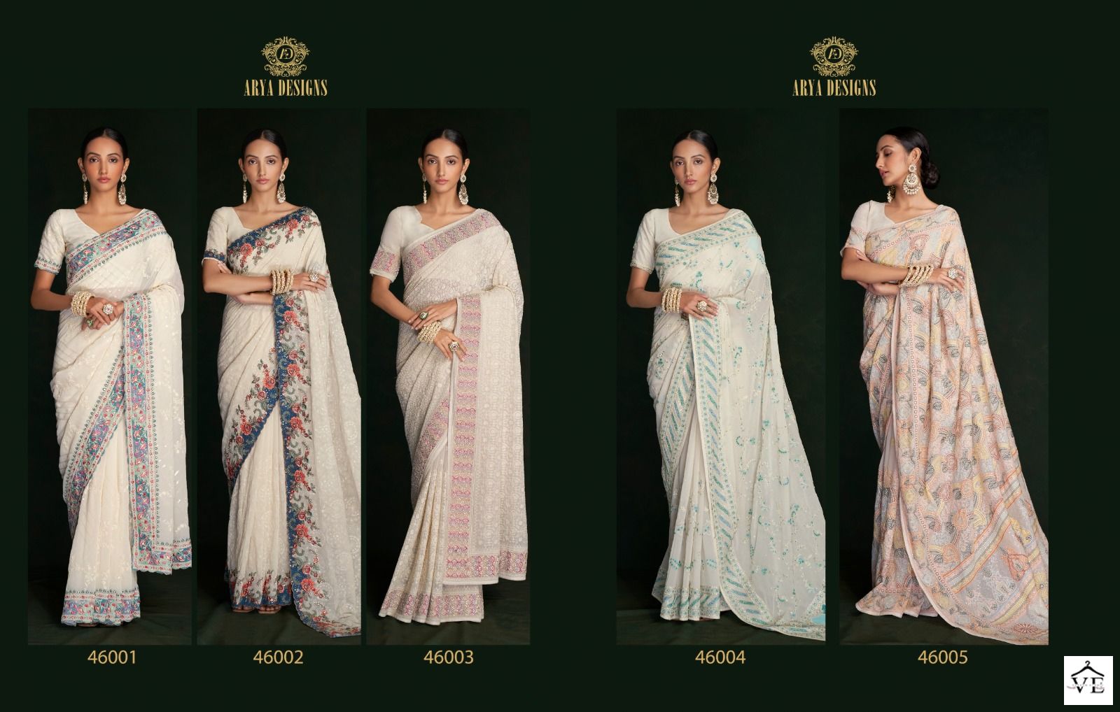 Arya Swarna Vol 5 Georgette Wholesale Designer Saree Catalog — Wholesale Sarees, MPA wholesale from Surat — view 11