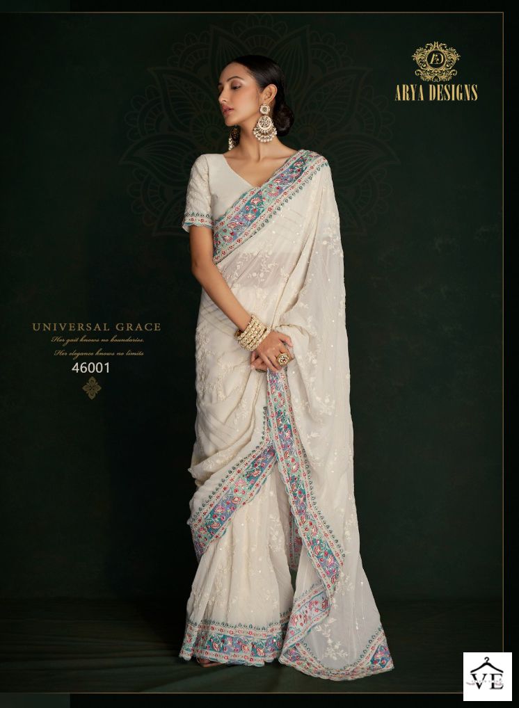 Arya Swarna Vol 5 Georgette Wholesale Designer Saree Catalog — Wholesale Sarees, MPA wholesale from Surat - Gallery Image 10