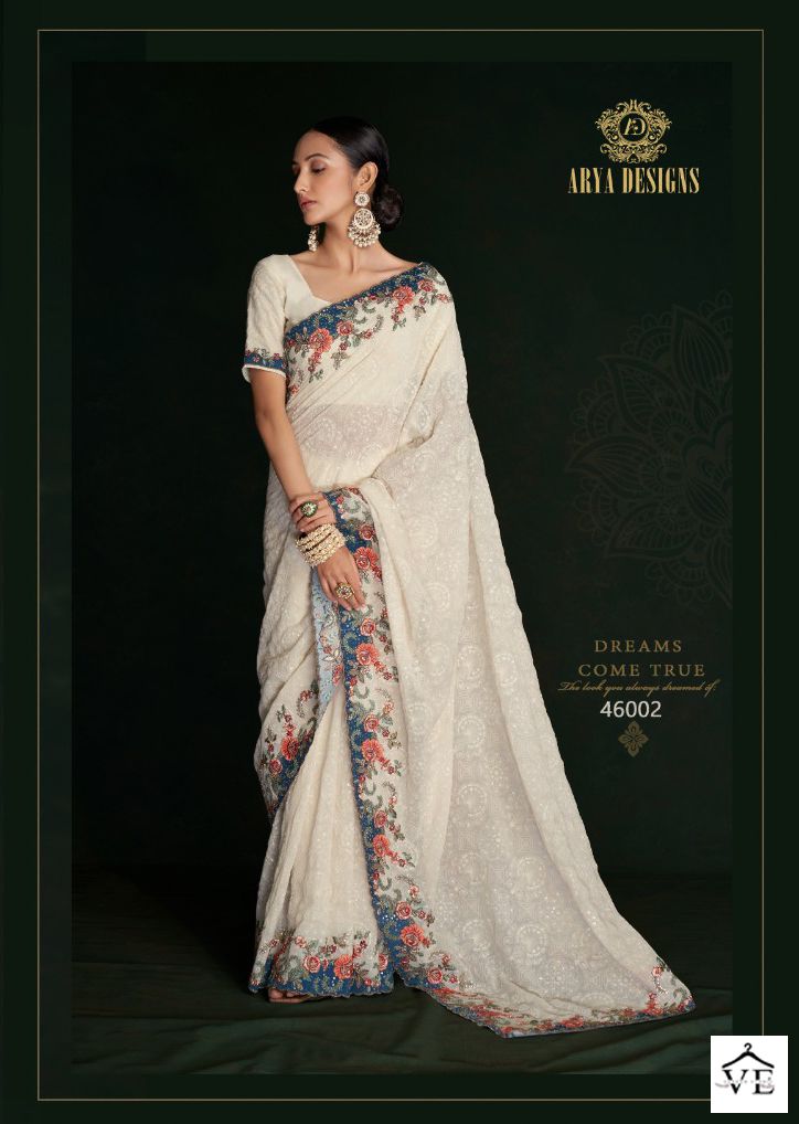 Arya Swarna Vol 5 Georgette Wholesale Designer Saree Catalog — Wholesale Sarees, MPA wholesale from Surat - Gallery Image 2