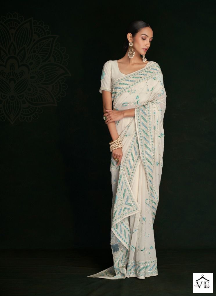 Arya Swarna Vol 5 Georgette Wholesale Designer Saree Catalog — Wholesale Sarees, MPA wholesale from Surat - Gallery Image 4