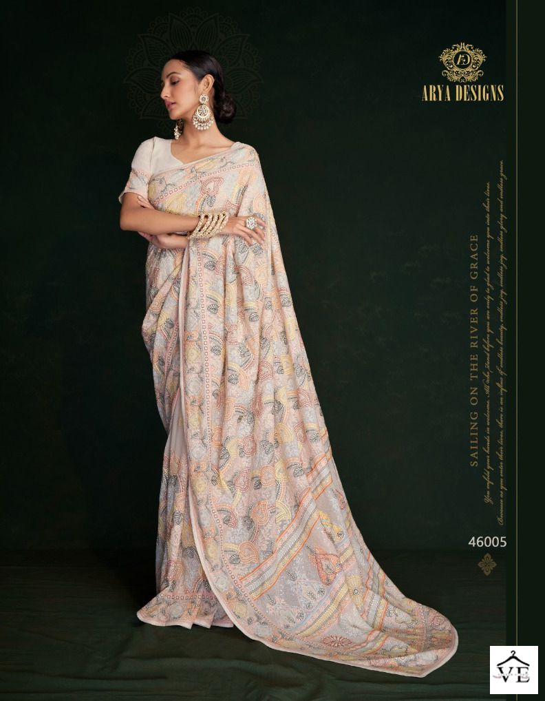 Arya Swarna Vol 5 Georgette Wholesale Designer Saree Catalog — Wholesale Sarees, MPA wholesale from Surat - Gallery Image 6