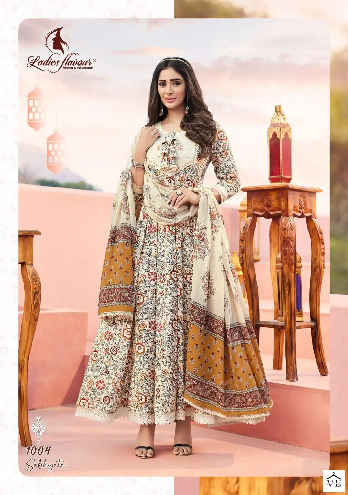 Ladies Flavour Sabhyata Pure Cotton Wholesale Gown With Dupatta Catalog — Wholesale Salwar Suits, MPA wholesale from Surat - Gallery Image 4
