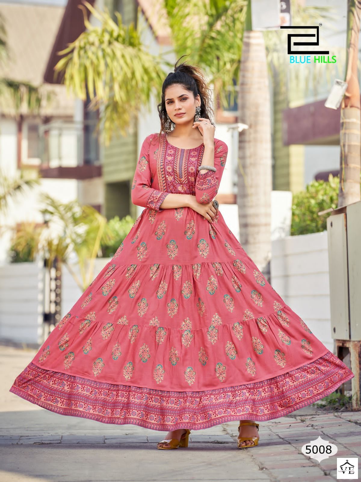 Blue Hills Sandwich Vol 5 Rayon Slub Wholesale Long Gown Catalog — Wholesale Kurtis, MPA wholesale from Surat - Gallery Image 3